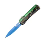 Donut Fighter Switchblade OTF Knife--Green & Black