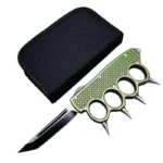 5.25inch OTF Top MACHINED KNUCKLE TRENCH AUTOMATIC KNIFE MATTE GREEN