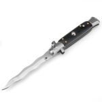 8.75 Inch Italian Stiletto Switch Kris Blade Fick Knife Black