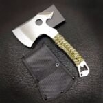 Multifunctional survival axe bottle opener tied with seven-core camouflage parachute camping axe