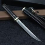 Longlin Damascus steel knife, hardness and sharpness, outdoor straight knife