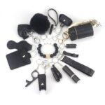 Womens Safety Items 15-Piece Self-Defense Keychain Black