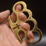 Cross shape outdoor self-defense brass knuckles EDC pocket tool
