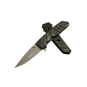 Tactical Pocket Knife – Böker Style Folding Knife with Black Coated Blade and Fast Open Design
