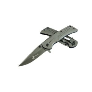 EDC Tactical Pocket Knife – Full Steel Folding Blade with Spider Web Textured Handle