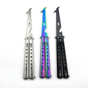 All-steel multifunctional butterfly swing knife unsharpened folding practice knife