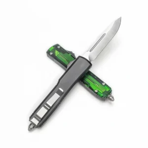 Green translucent handle OTF knife - Image 4