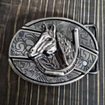 Horse head knife belt buckle knife