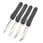 Small Navy Straight Out Switchblade Knife Black Handle