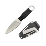 Outdoor straight knife, high hardness, sharpness, tactical small straight knife, with K sheath A-7 Stonewashed/Black handles