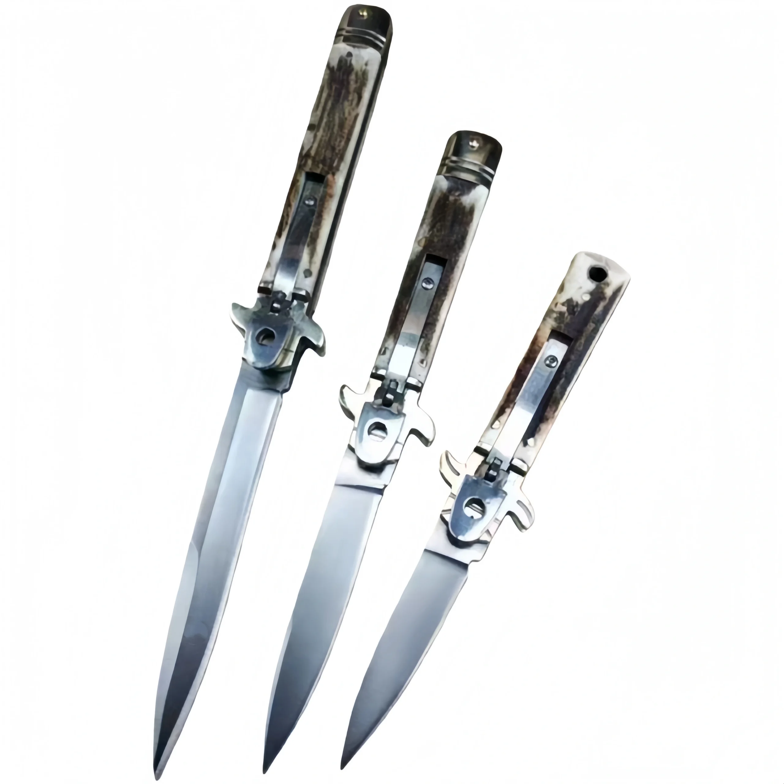 20260105145333_1295_107 Italian Mafia Antler Handle Stiletto Knife - Image 1