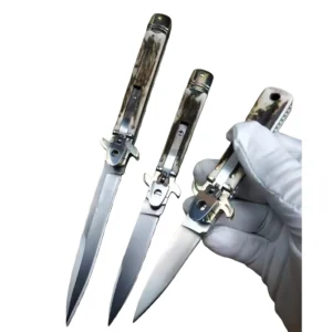 Italian Mafia Antler Handle Stiletto Knife - Image 3