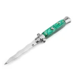 8.75 Inch Italian Stiletto Switch Kris Blade Fick Knife Green