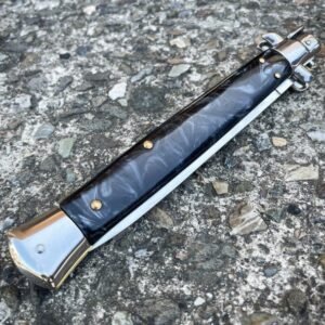 13 Inch Big Boy Auto Italian Stiletto Switch Blade Black Pearl - Image 6