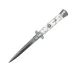 9 inch Flick Knife Pearl White STILETTO Knife