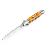 8.75 Inch Italian Stiletto Switch Kris Blade Fick Knife Orange