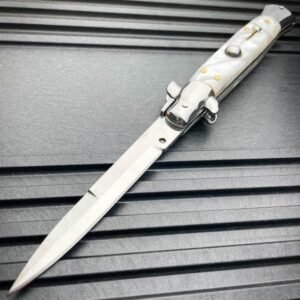 8.75 Inch Italian stiletto switch blade auto pocket knife - Image 4