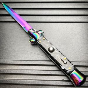 8.75 Inch Italian pocket knife with stiletto switch blade - Image 3